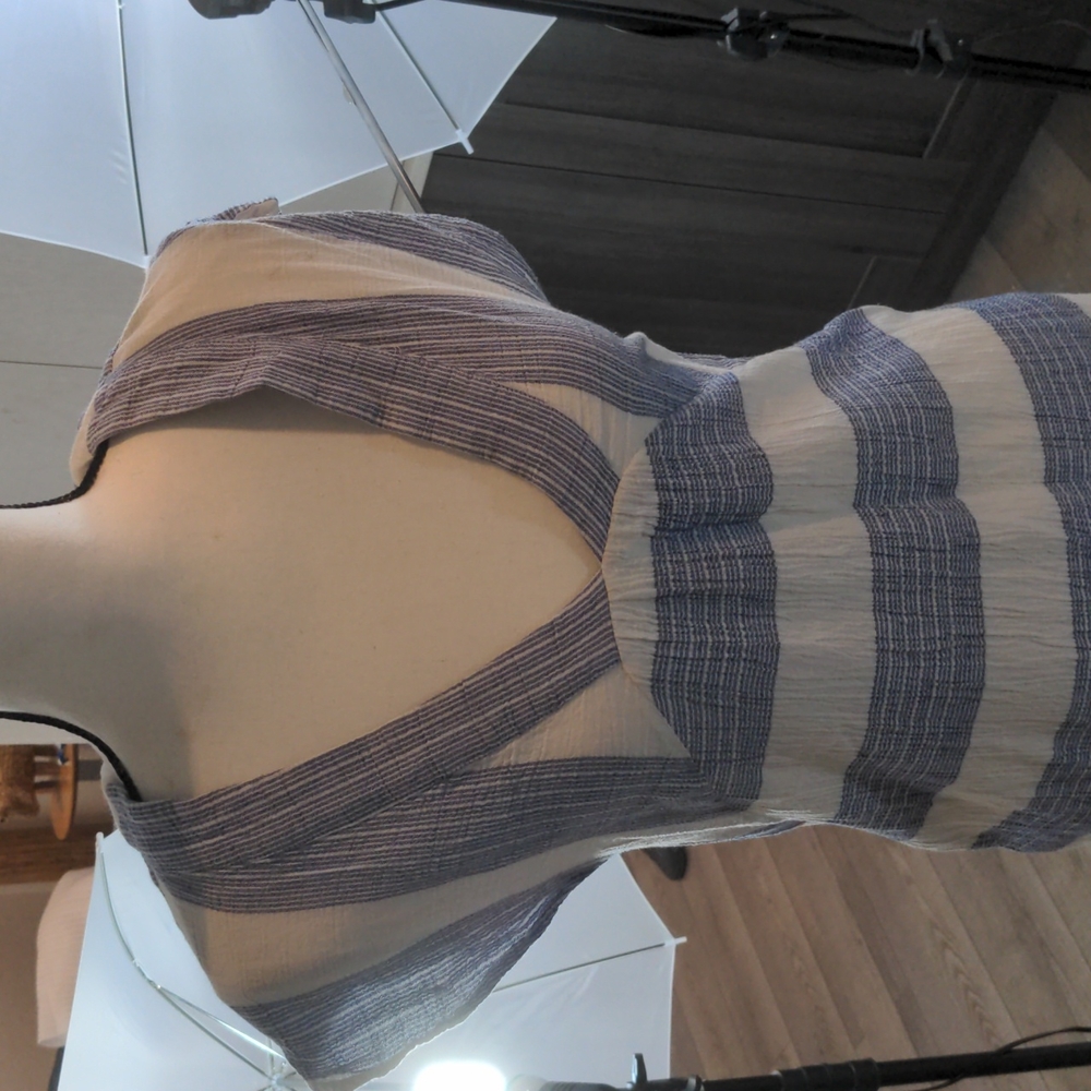 Blue and white cotton dress